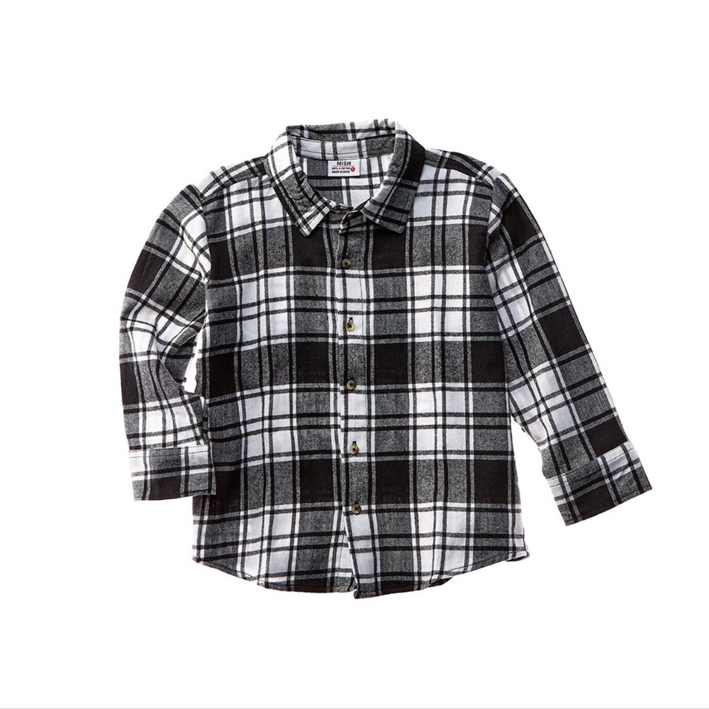 Mish Mish Bolt Flannel Shirt. SIZE: 8 in Black & White -New